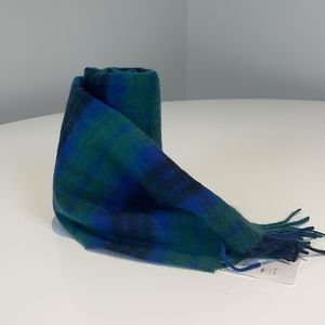 Nordstrom Cashmere Blue and Green Fringe Scarf